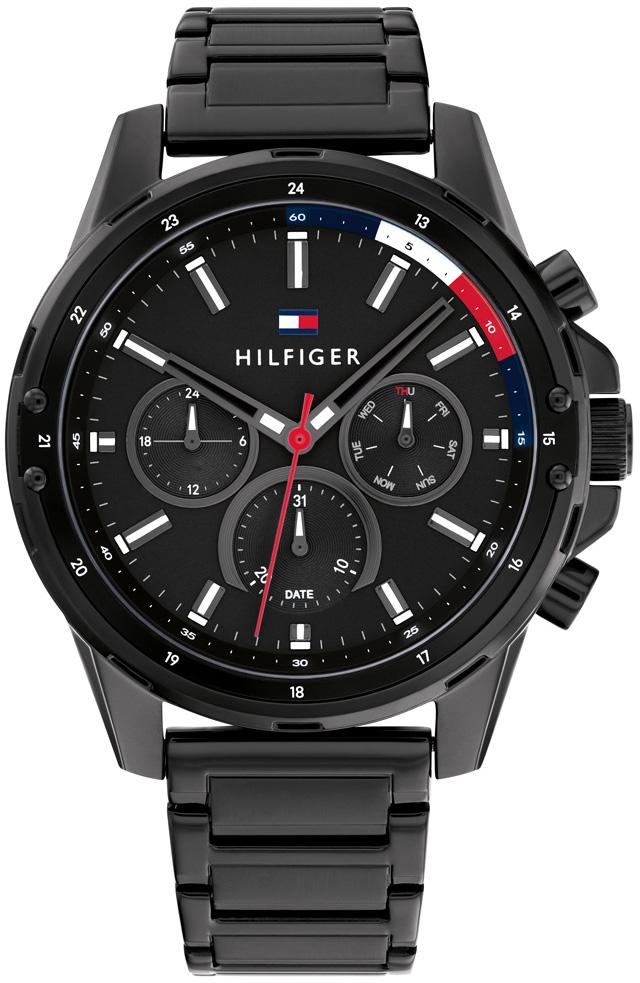 Tommy Hilfiger TH1791935 Takvimli 45 mm Siyah Çelik Kordon Analog Erkek Kol Saati
