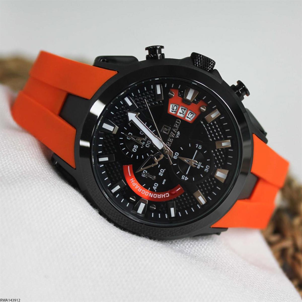 Reward RWA143912 Takvimli 48 mm Turuncu Silikon Kordon Analog Erkek Kol Saati
