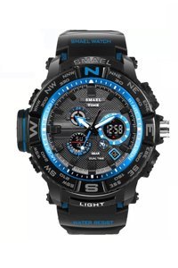 Smael 1531M Takvimli 44 mm Siyah Silikon Kordon Analog Erkek Kol Saati