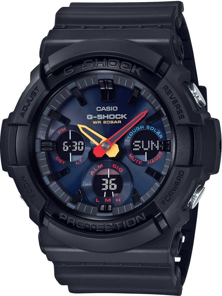 Casio GAS-100BMC-1A Takvimli Lacivert Silikon Kordon Analog Kol Saati
