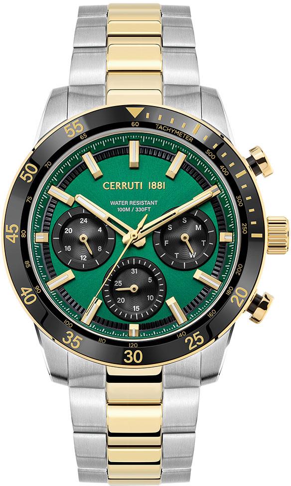 Cerruti 1881 CIWGK2116601 Takvimli 44 mm Altın-Çelik Kordon Analog Erkek Kol Saati