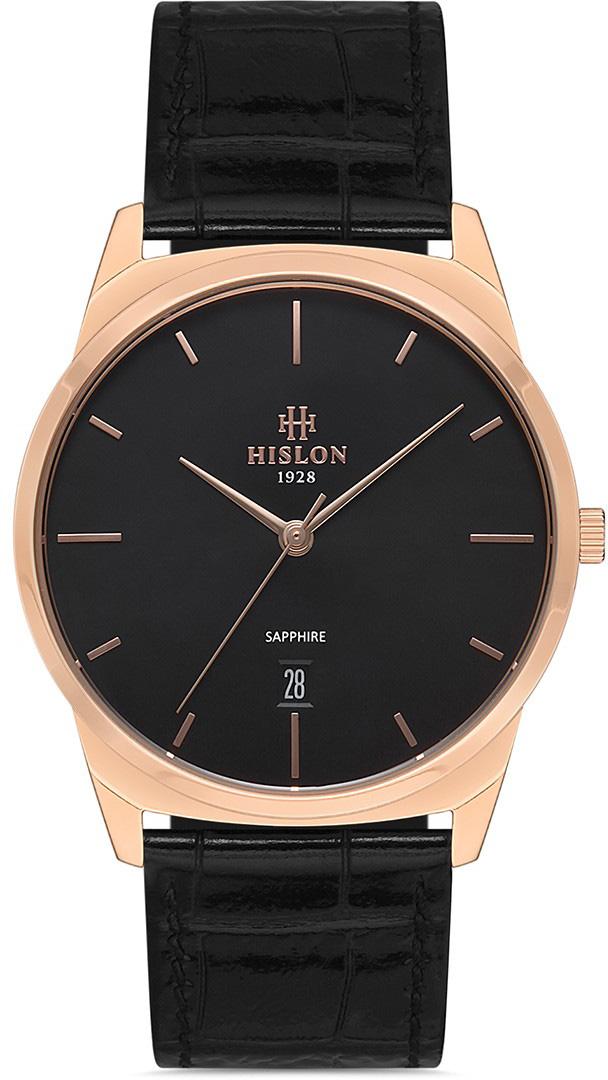Hislon CL122R-04BR Takvimli 40 mm Siyah Çelik Kordon Analog Erkek Kol Saati