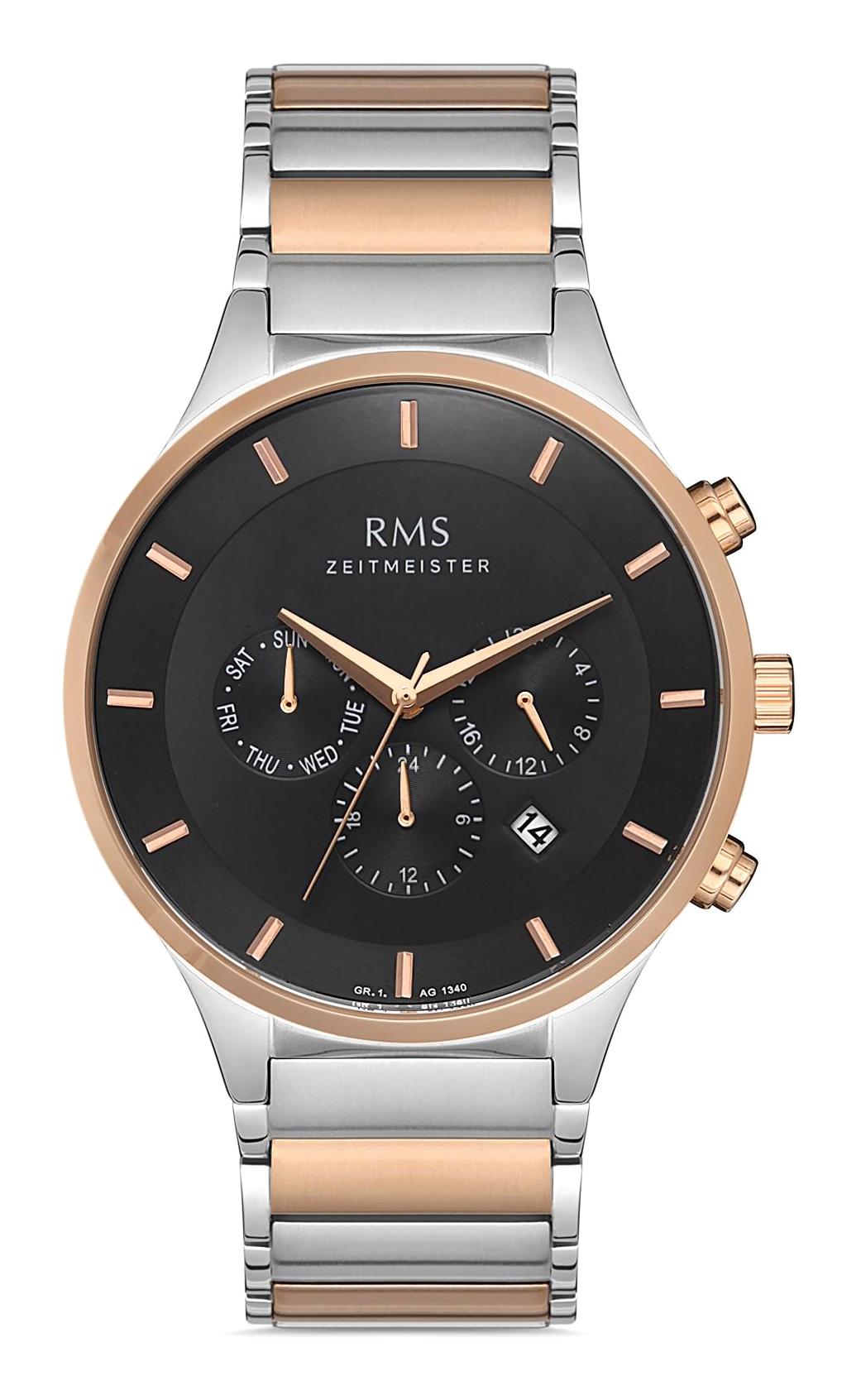 Grand Romanson GR.1.AG1340.08 Takvimli 43 mm Gri-Rose Gold Çelik Kordon Analog Erkek Kol Saati