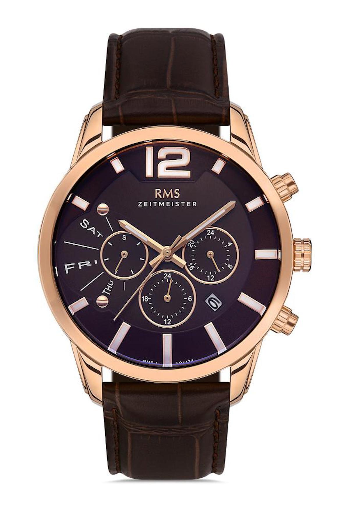 Romanson RMS.1.AG1477.07 Takvimli 45 mm Kahverengi Deri Kordon Analog Erkek Kol Saati