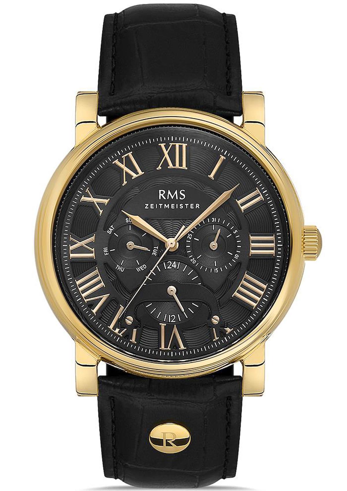 Romanson RMS.1.AG1044.08 Takvimli Siyah Deri Kordon Analog Erkek Kol Saati