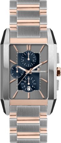 Jacques Lemans TORİNO 1-2161O Takvimli Gri-Rose Gold Çelik Kordon Analog Erkek Kol Saati