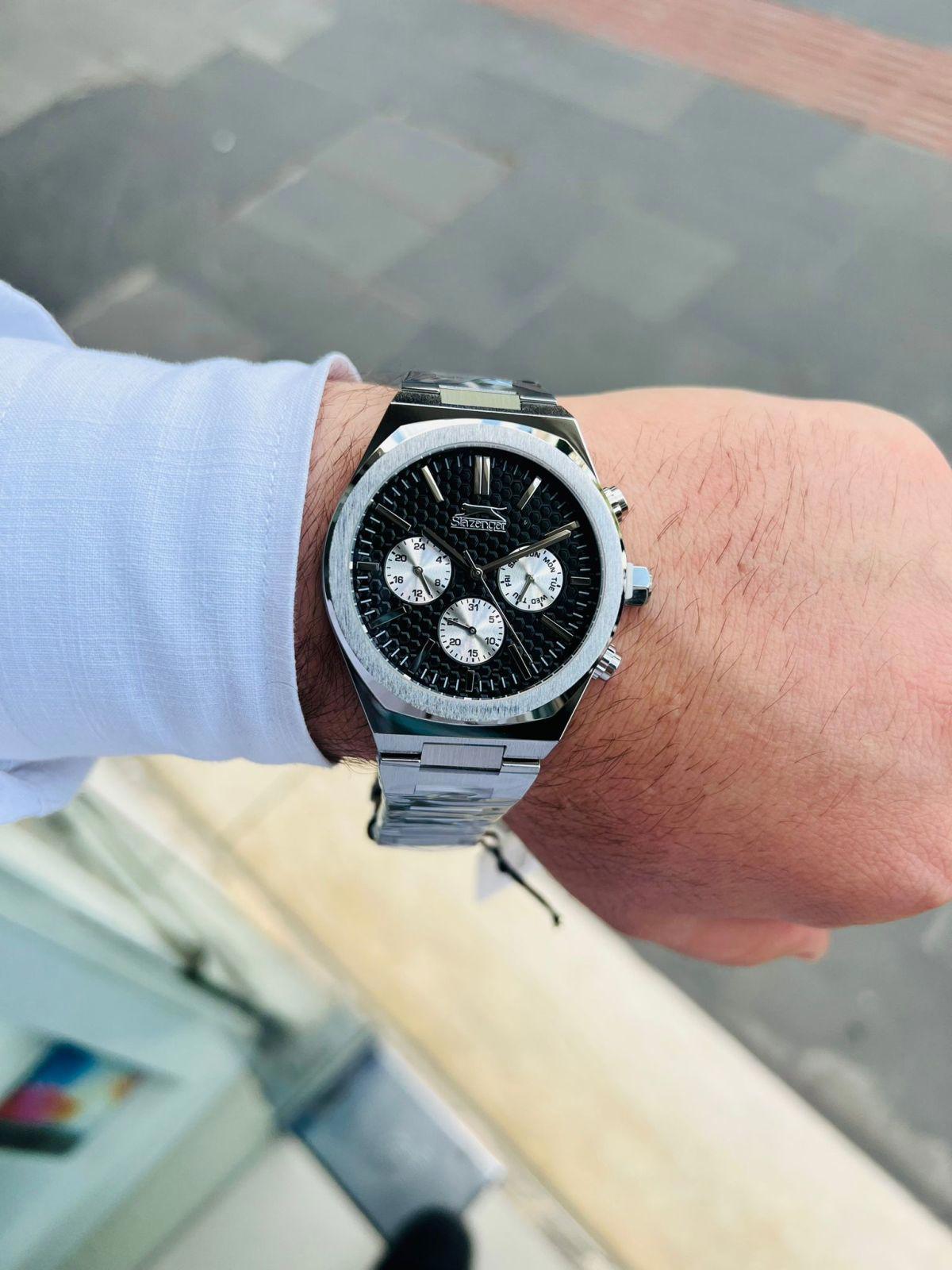 Slazenger SL.09.2137.2.01 Takvimli 44 mm Çelik Kordon Analog Erkek Kol Saati