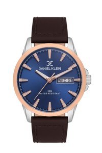 Daniel Klein DK.1.13542-3 Takvimli 42 mm Kahverengi Deri Kordon Analog Erkek Kol Saati