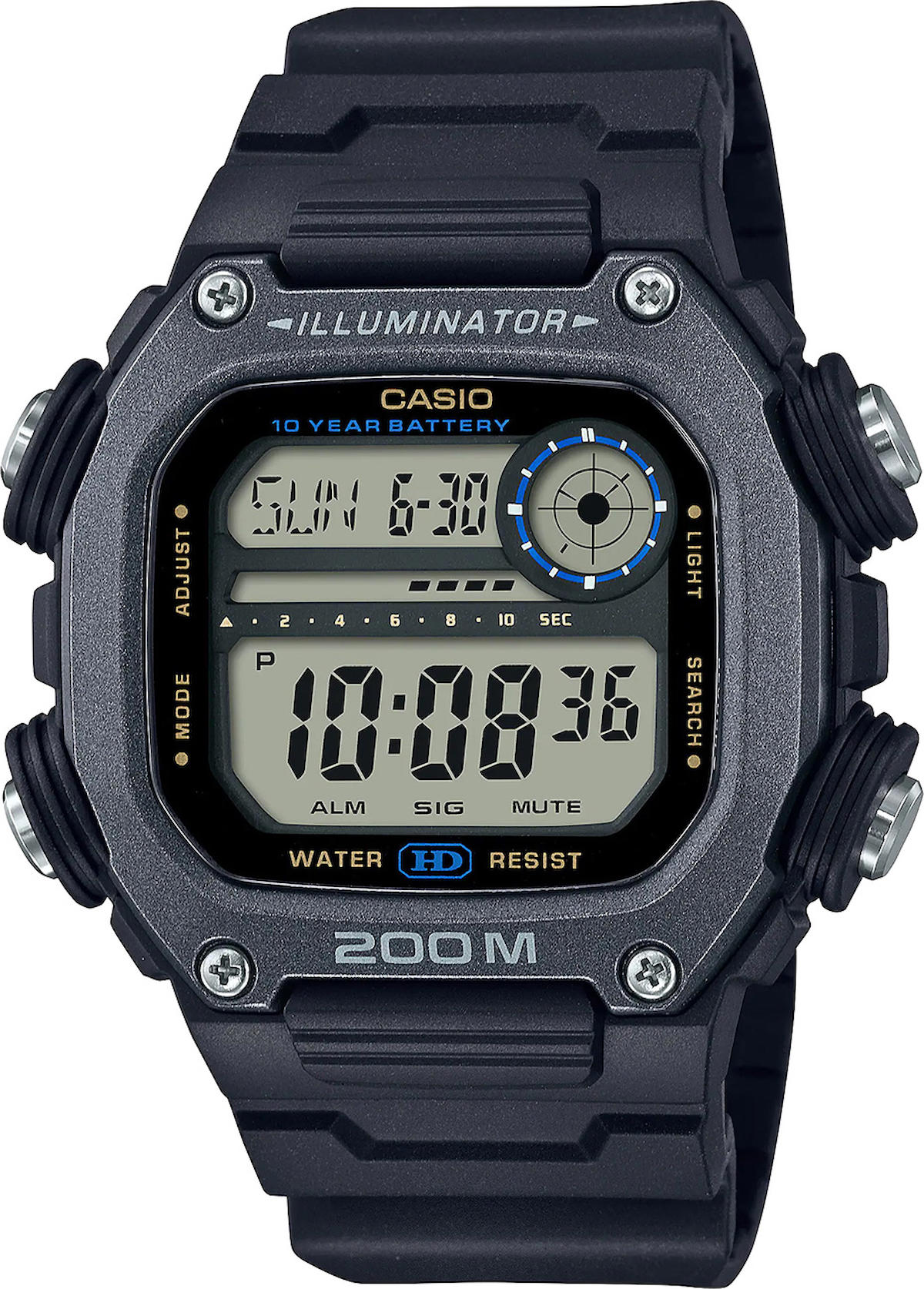 Casio DW-291HX-1A Takvimli 50.4 mm Siyah Silikon Kordon Dijital Kol Saati