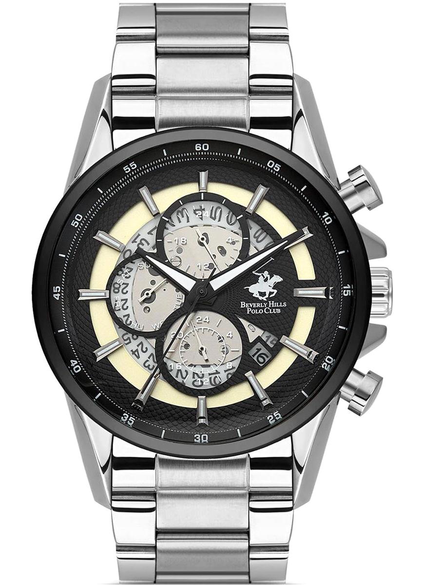 Beverly Hills Polo Club BH968101 Takvimli 42 mm Çelik Kordon Analog Erkek Kol Saati