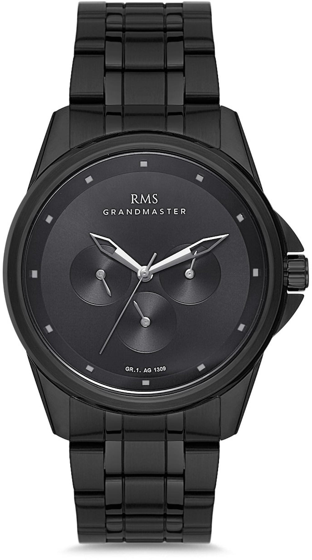 Romanson GR.1.AG1309.16 42 mm Siyah Çelik Kordon Analog Kol Saati