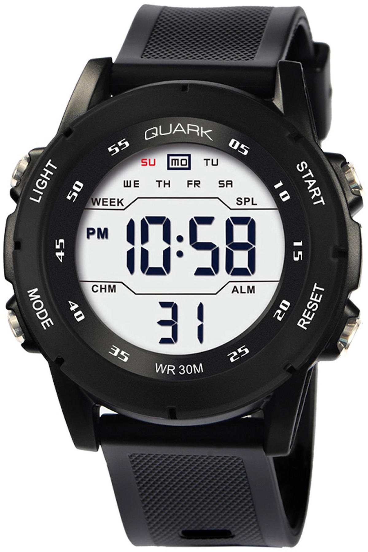 Quark QU-8106GC-1 Takvimli 41 mm Siyah Silikon Kordon Analog Kol Saati