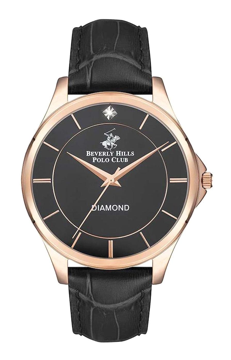 Beverly Hills Polo Club BP3240X451 46 mm Siyah Deri Kordon Analog Erkek Kol Saati