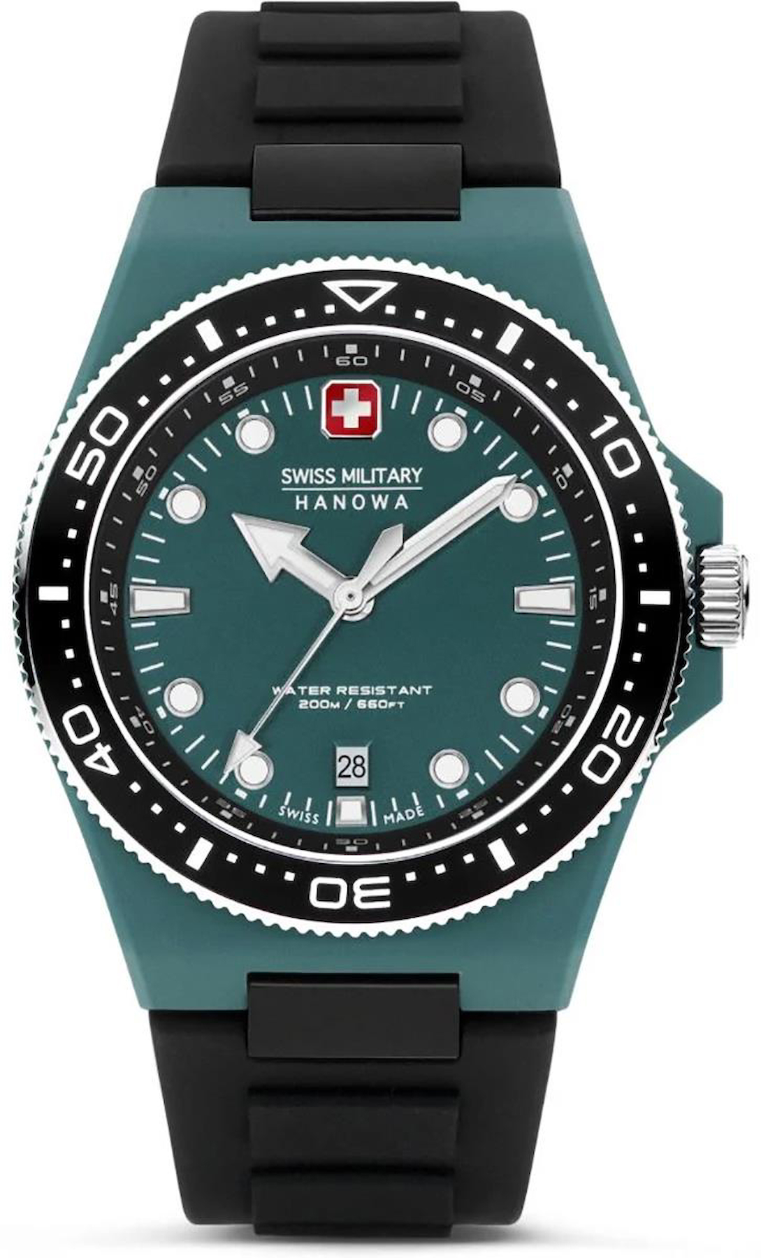 Swiss Military SMWGN0001185 Takvimli 45 mm Siyah Silikon Kordon Analog Erkek Kol Saati