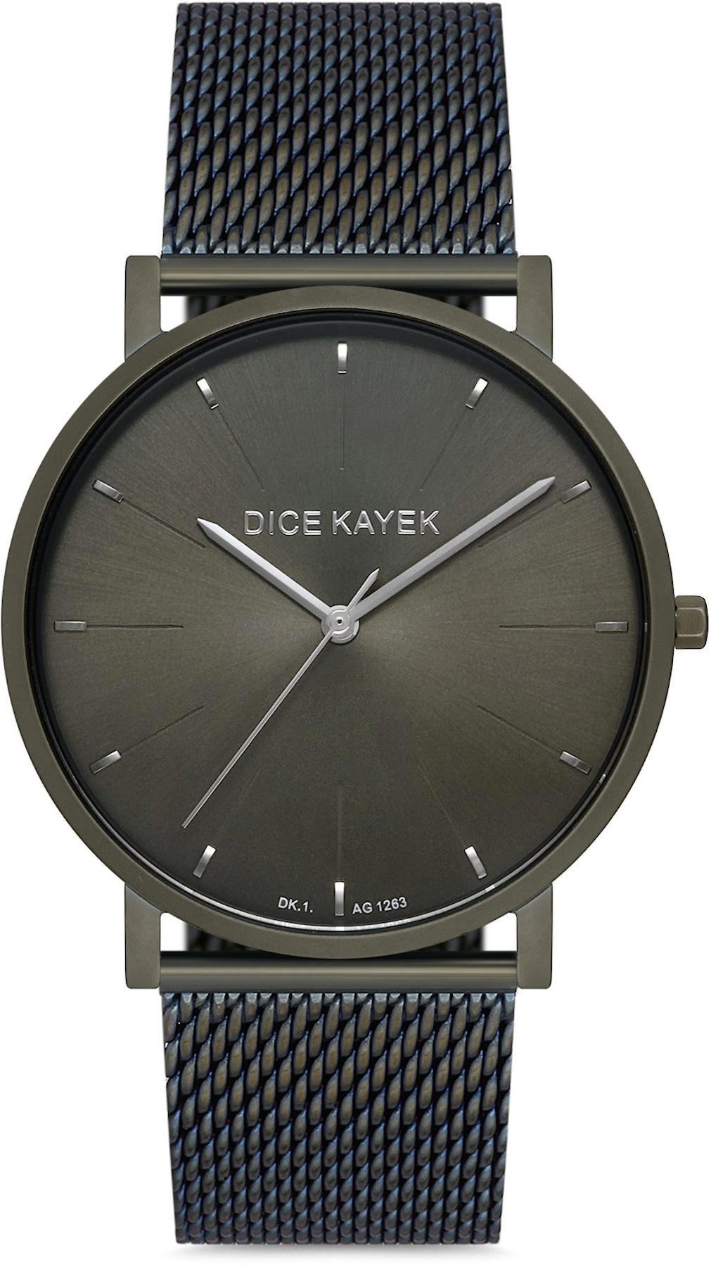 Dice Kayek DK.1.AG1263.09 Takvimli 42 mm Siyah Çelik Kordon Analog Kol Saati