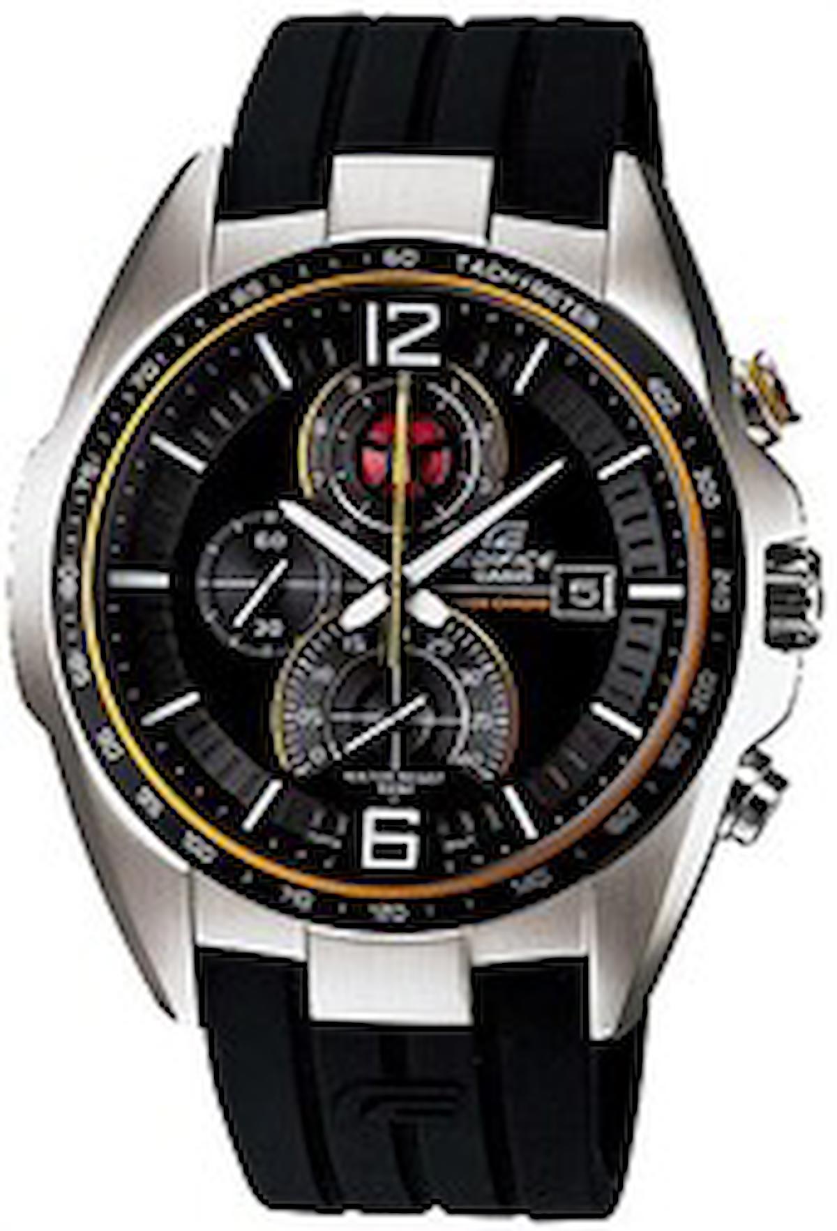 Casio EFR-528-1AVUDF Takvimli 43.9 mm Siyah Silikon Kordon Analog Erkek Kol Saati
