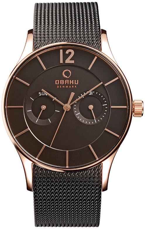 Obaku Denmark V175GMVBMB Takvimli 38 mm Siyah Hasır Kordon Analog Kol Saati
