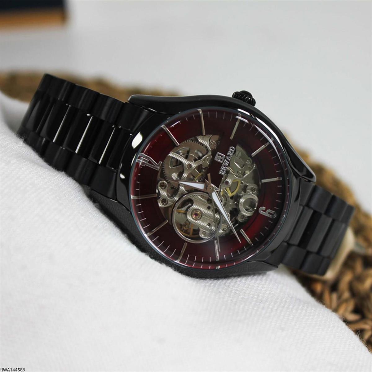 Reward RWA144586 45 mm Siyah Çelik Kordon Analog Erkek Kol Saati