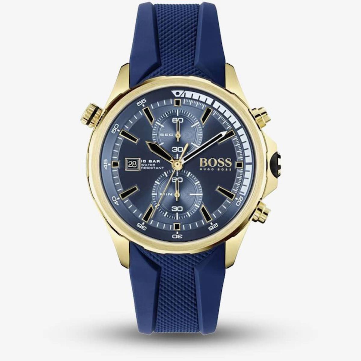 Hugo Boss HB1513822 Pusulalı Takvimli 42 mm Mavi Çelik Kordon Analog Erkek Kol Saati