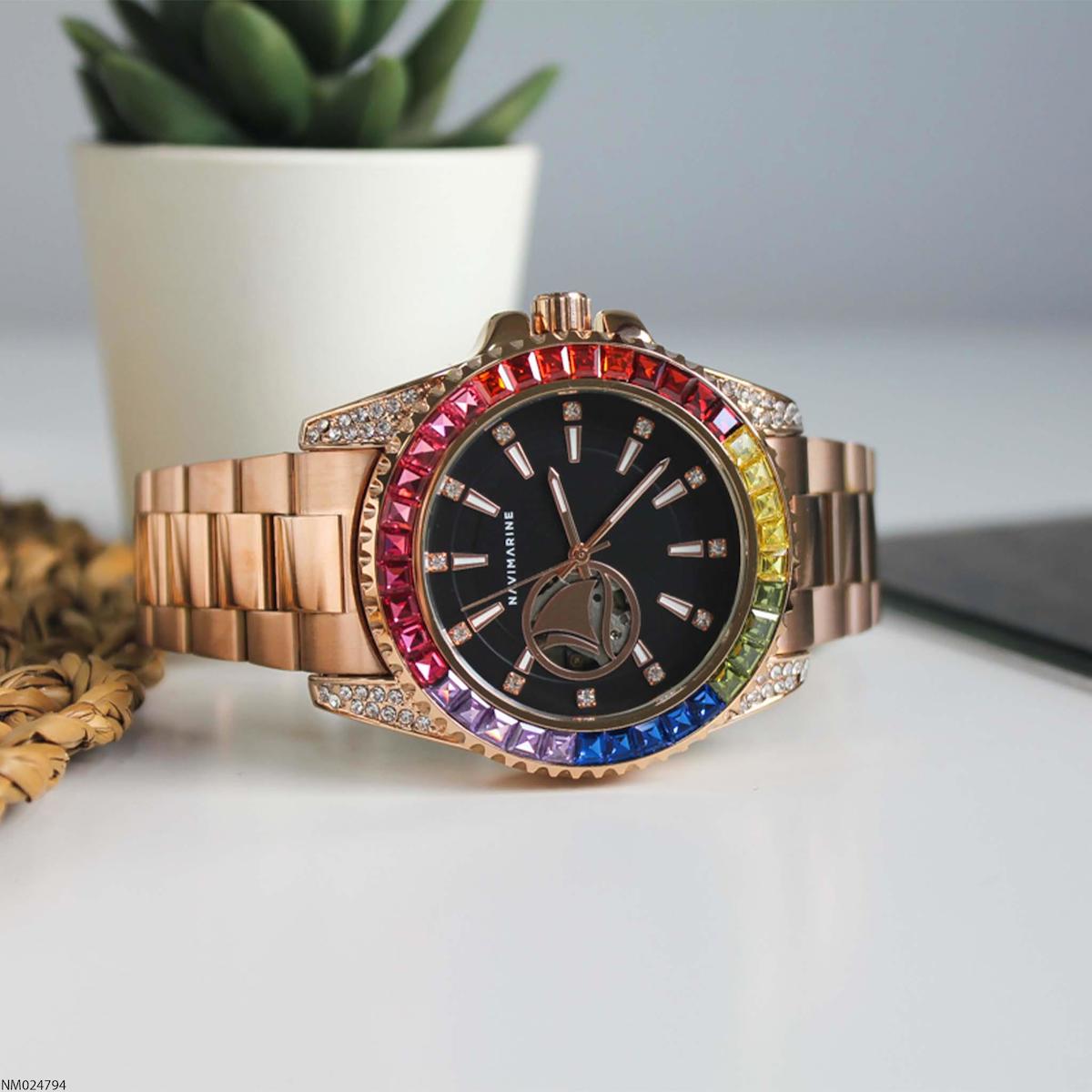 Navimarine NM024794 45 mm Rose Gold Çelik Kordon Analog Erkek Kol Saati