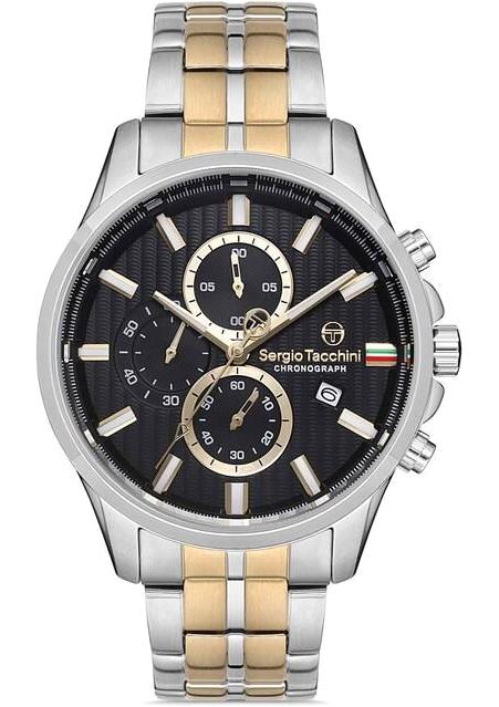 Sergio Tacchini ST.1.10156.3 Takvimli 46 mm Altın-Çelik Kordon Analog Erkek Kol Saati