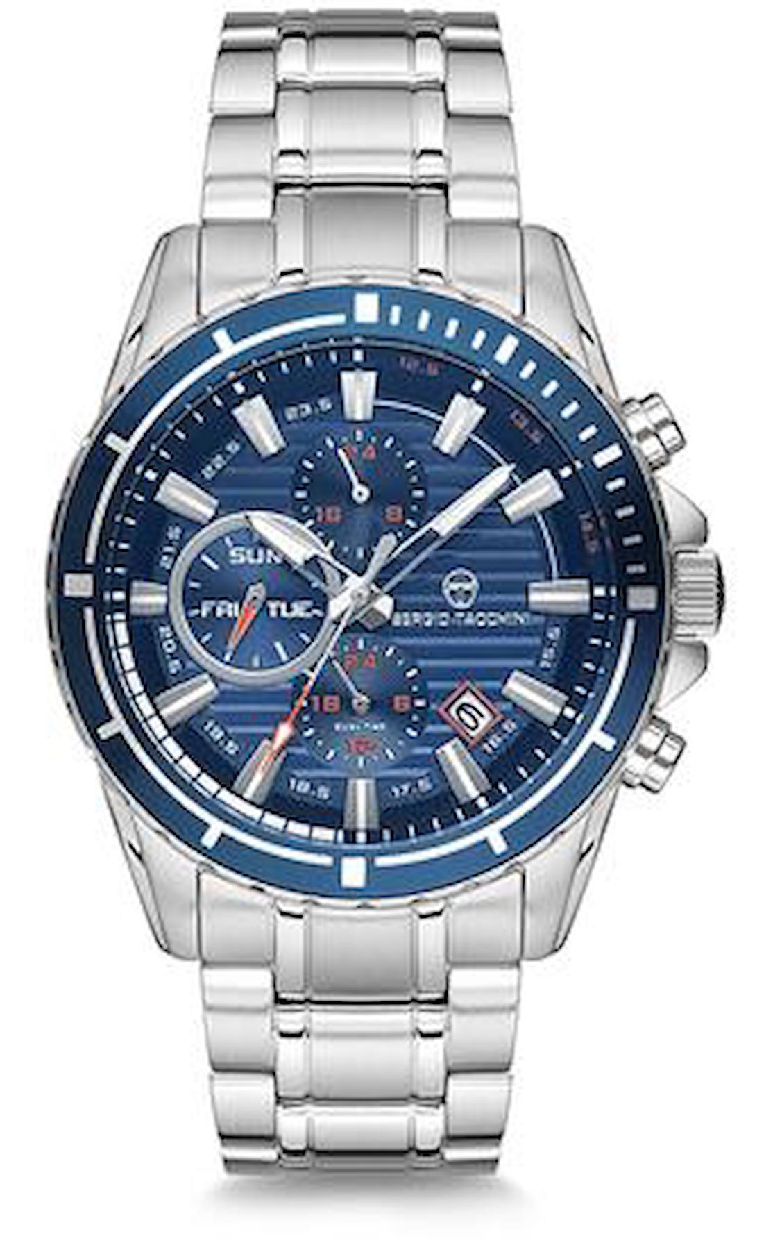 Sergio Tacchini ST.5.137.02 Takvimli Çelik Kordon Analog Erkek Kol Saati
