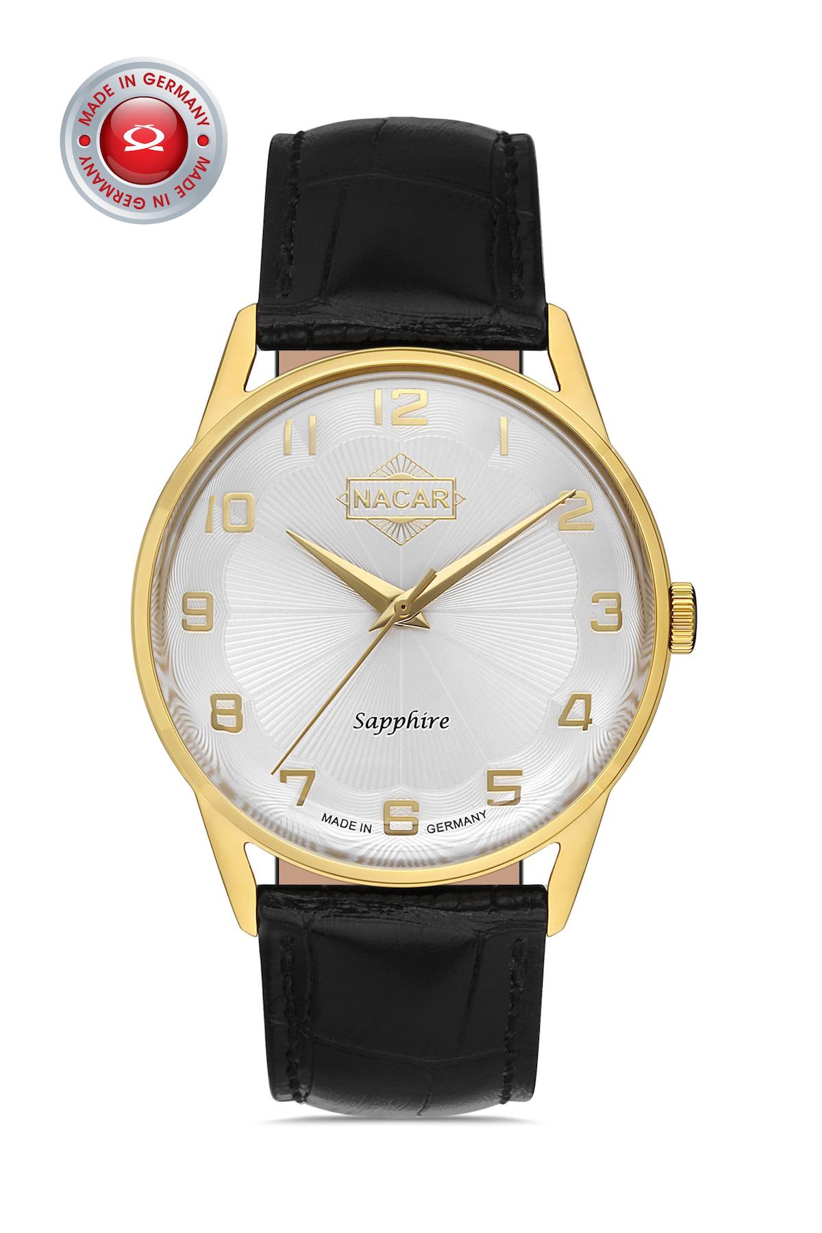 Nacar 34290865DSL1 Takvimli 44 mm Siyah Çelik Kordon Analog Kol Saati