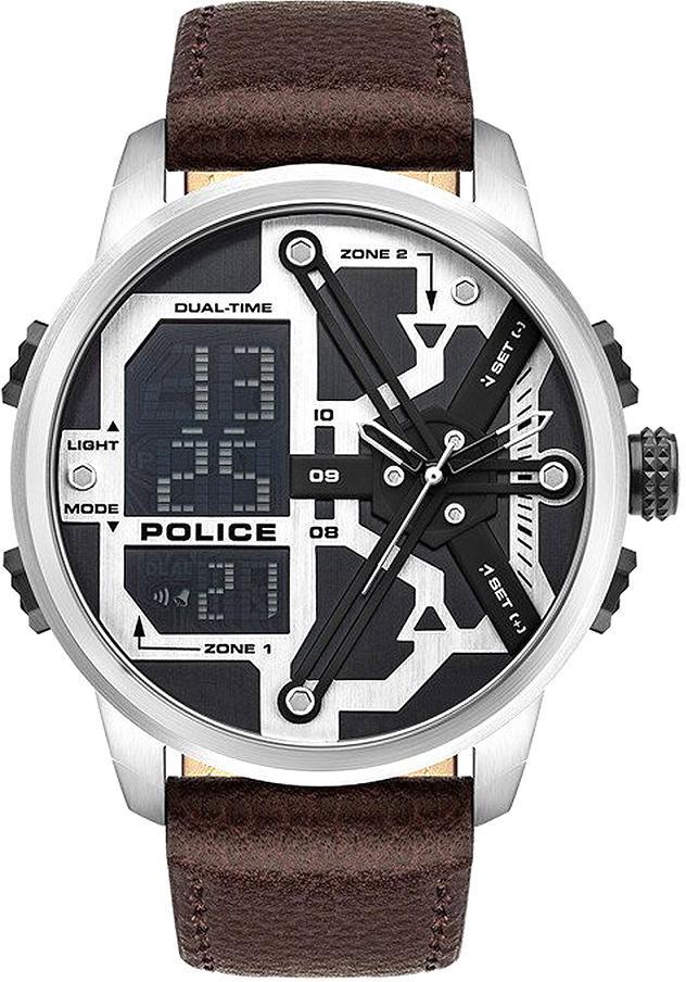 Police PEWJD2003201 Takvimli 48 mm Kahverengi Deri Kordon Analog Kol Saati