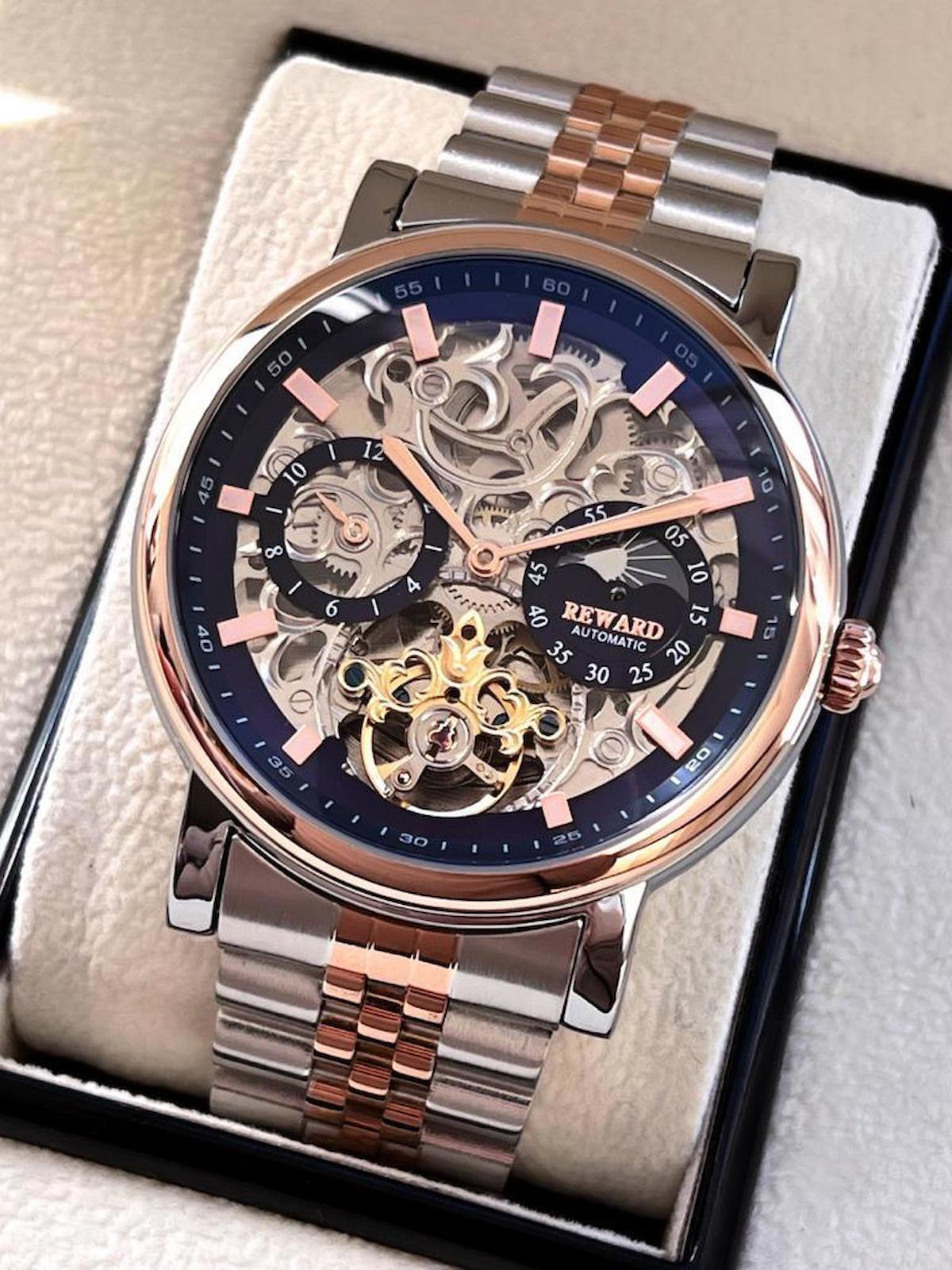 Reward RWD.21 44 mm Gri-Rose Gold Çelik Kordon Analog Erkek Kol Saati