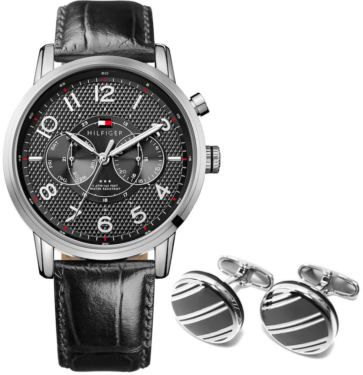 Tommy Hilfiger TH2770004 Takvimli 44 mm Siyah Deri Kordon Analog Kol Saati
