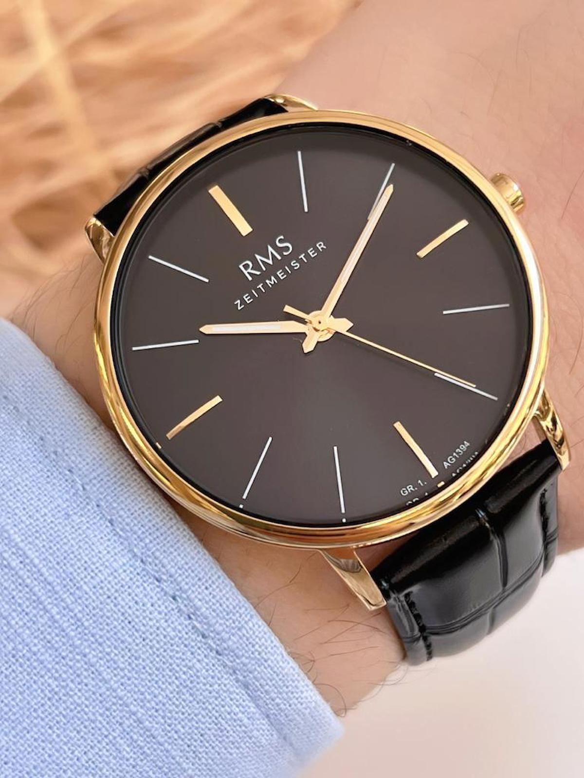 Romanson BLKT.2.373 46 mm Siyah Deri Kordon Analog Erkek Kol Saati