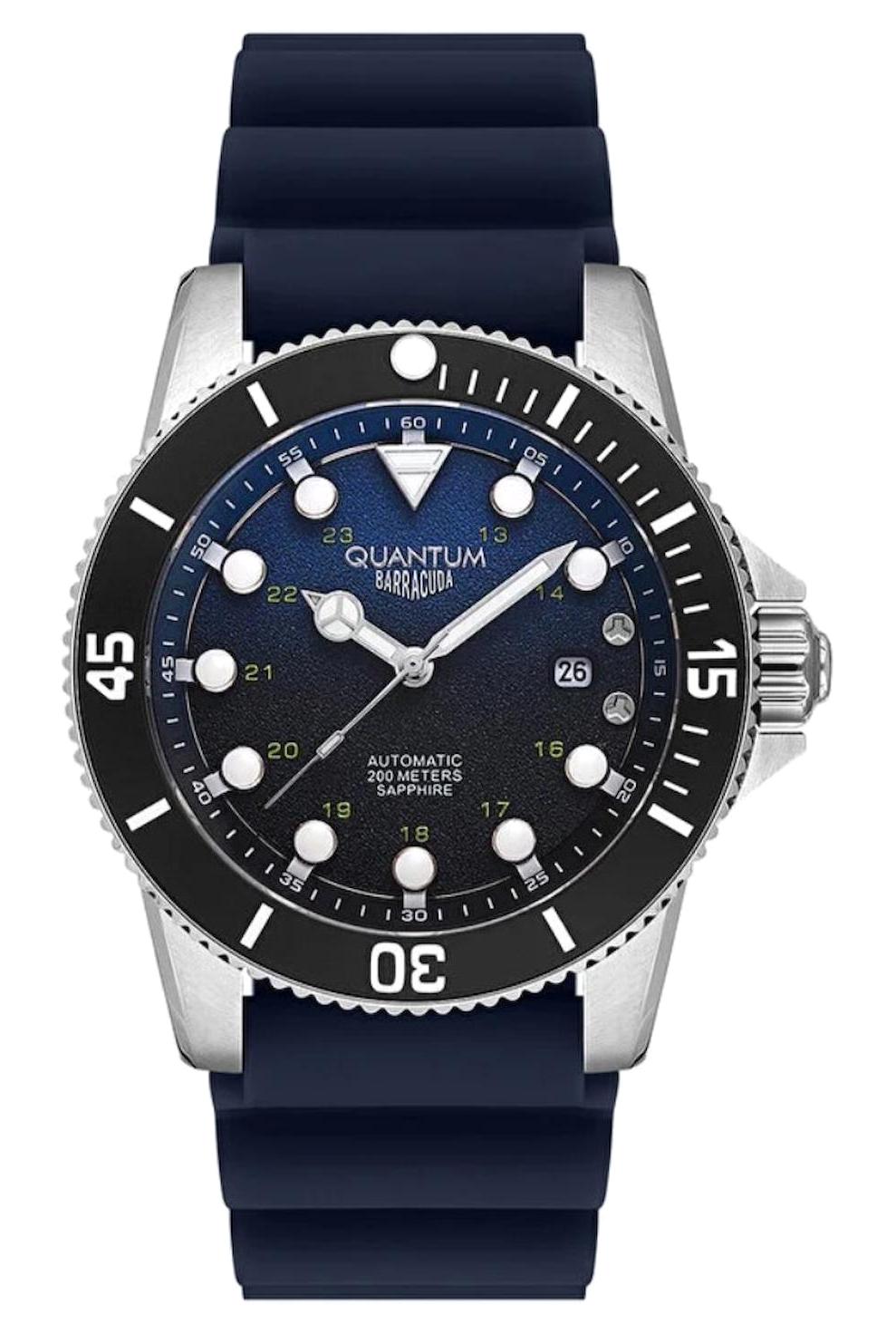 Quantum BAR1115.399 Takvimli 45 mm Lacivert Silikon Kordon Analog Erkek Kol Saati