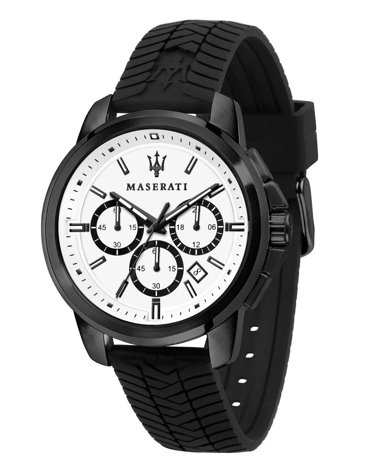 Maserati R8871621010 Takvimli 44 mm Siyah Silikon Kordon Analog Erkek Kol Saati