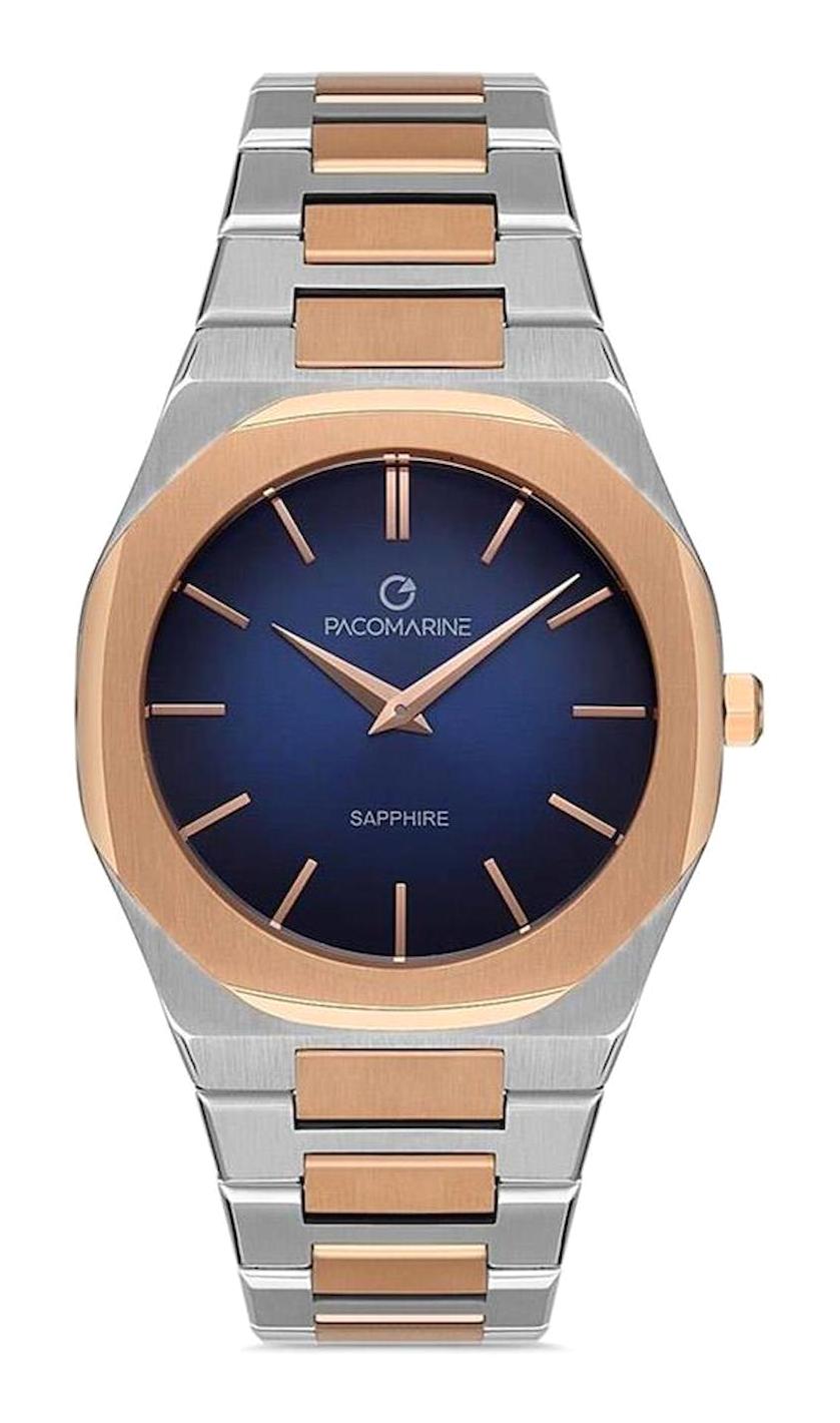 Pacomarine PM.22020.08 40 mm Gri-Rose Gold Çelik Kordon Analog Erkek Kol Saati
