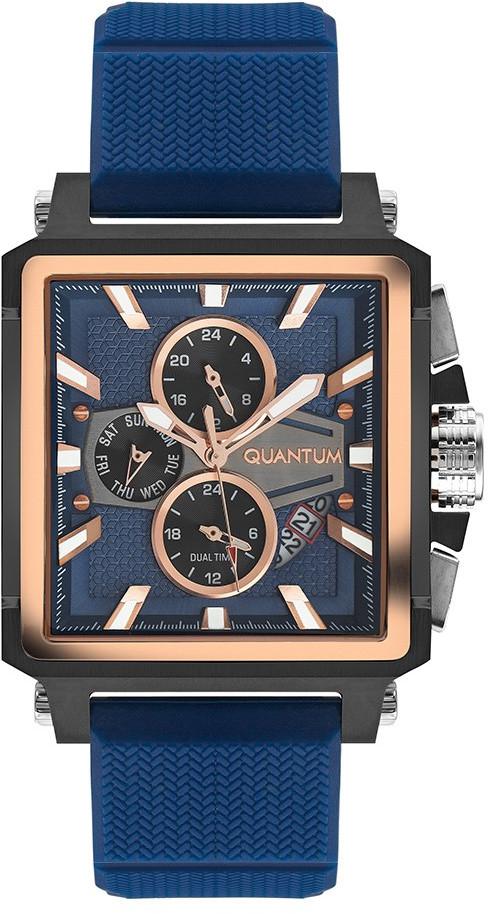 Quantum HNG969.090 Takvimli 44 mm Mavi Silikon Kordon Analog Erkek Kol Saati