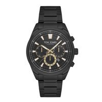 Tom Jones TOMJ-1-2301D-05 Takvimli 44 mm Siyah Çelik Kordon Analog Erkek Kol Saati