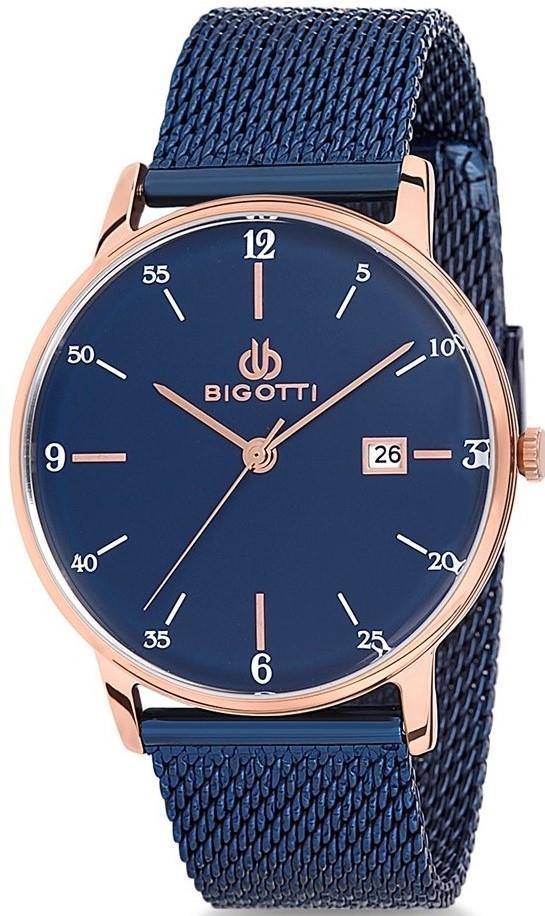 Bigotti BGT01504A-03 Takvimli 42 mm Lacivert Çelik-Hasır Kordon Analog Erkek Kol Saati