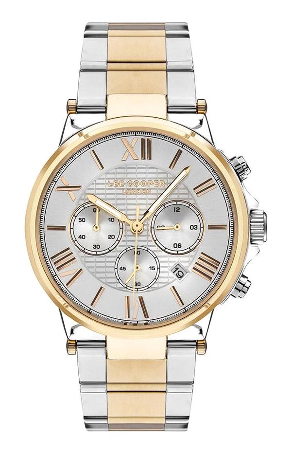 Lee Cooper LC07444.430-NM Takvimli 46-50 mm Altın-Çelik Kordon Analog Erkek Kol Saati