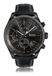 Hugo Boss HB1513474 44 mm Siyah Deri Kordon Analog Erkek Kol Saati