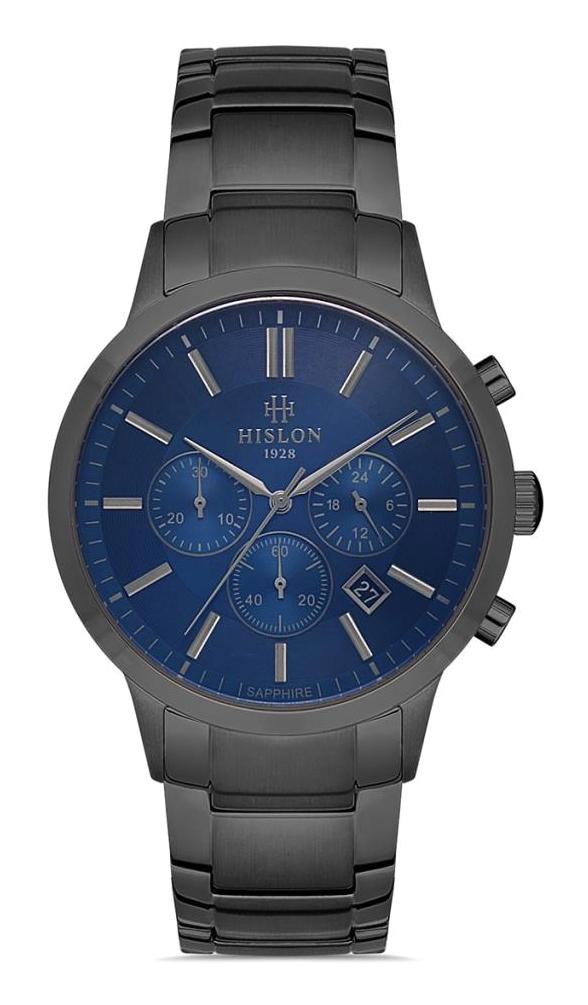 Hislon DT115N-11SN Pusulalı Takvimli 41 mm Siyah Çelik Kordon Analog Erkek Kol Saati