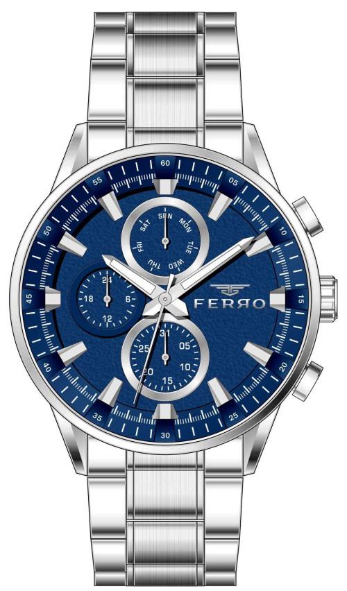 Ferro FM31225A-A3 Takvimli Metal Kordon Analog Kol Saati