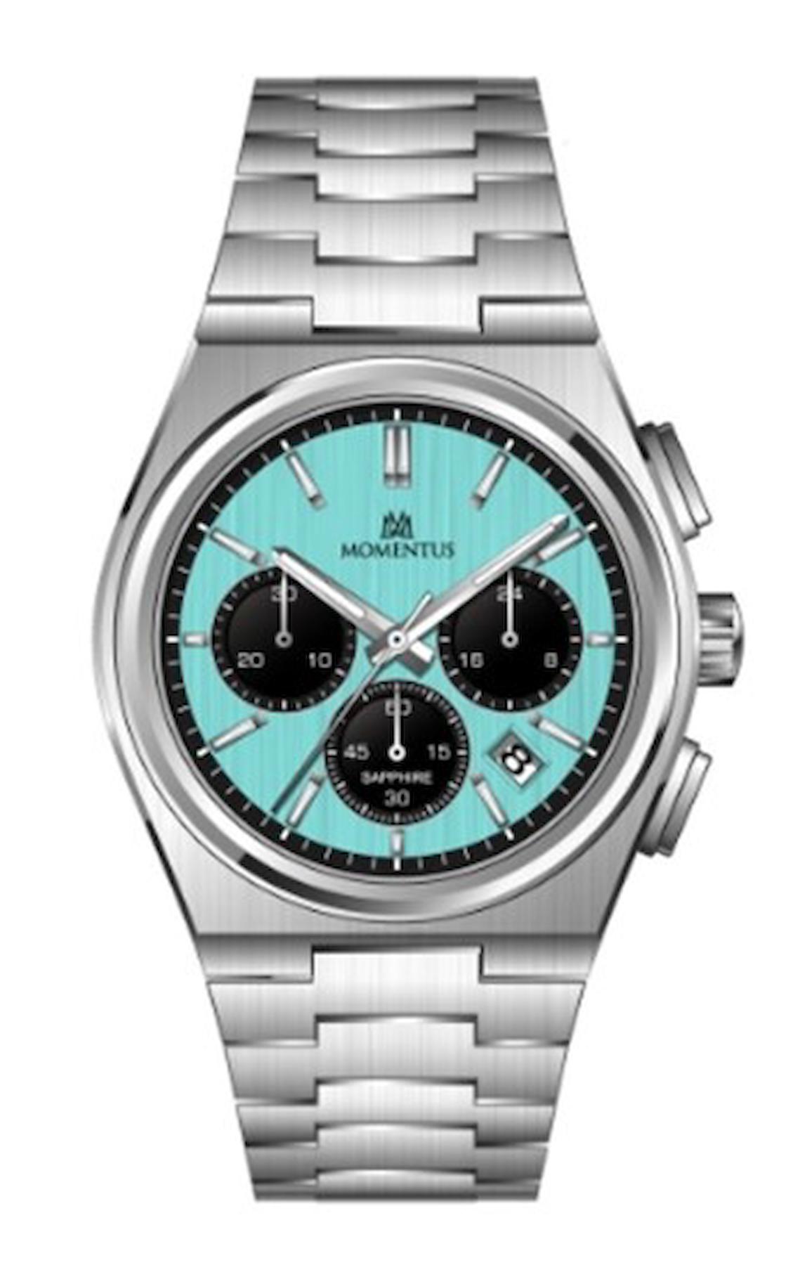 Momentus TM345S-10SS Takvimli 43 mm Çelik Kordon Analog Erkek Kol Saati