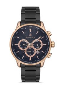 David Guner DG-8218GA-R2 Takvimli 42 mm Siyah Çelik Kordon Analog Kol Saati