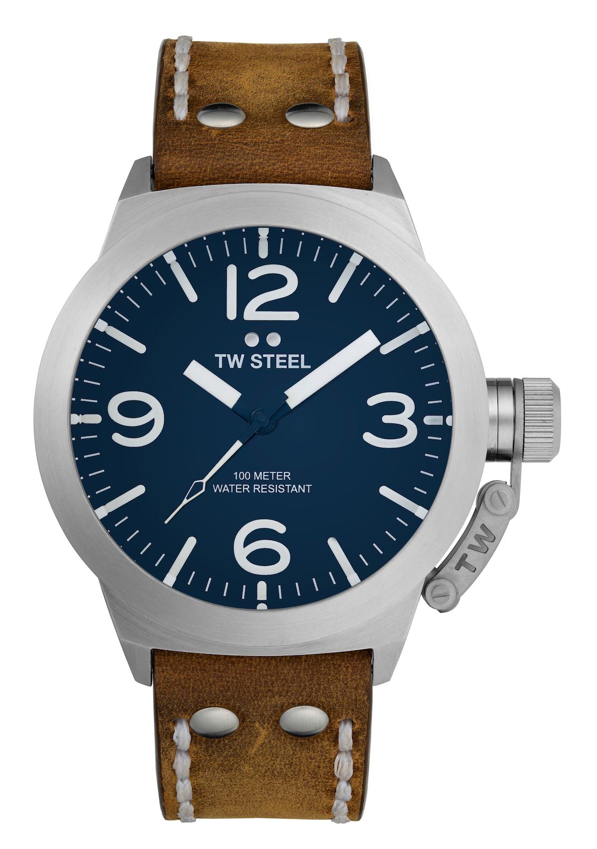 Tw Steel TW-CS102 45 mm Kahverengi Deri Kordon Analog Erkek Kol Saati