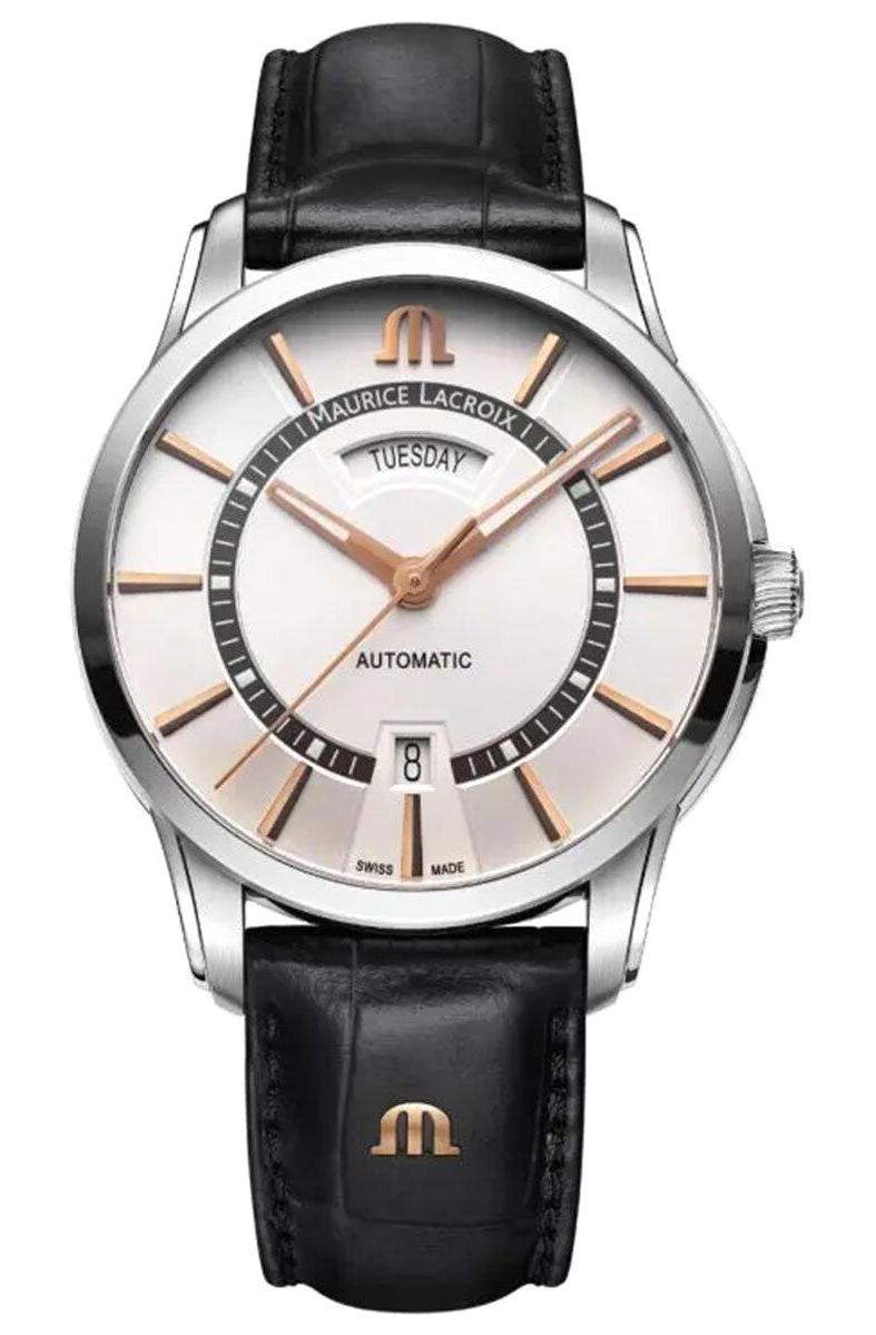Maurice Lacroix ML-PT6358SS001230-2 Takvimli 41 mm Siyah Deri Kordon Analog Erkek Kol Saati