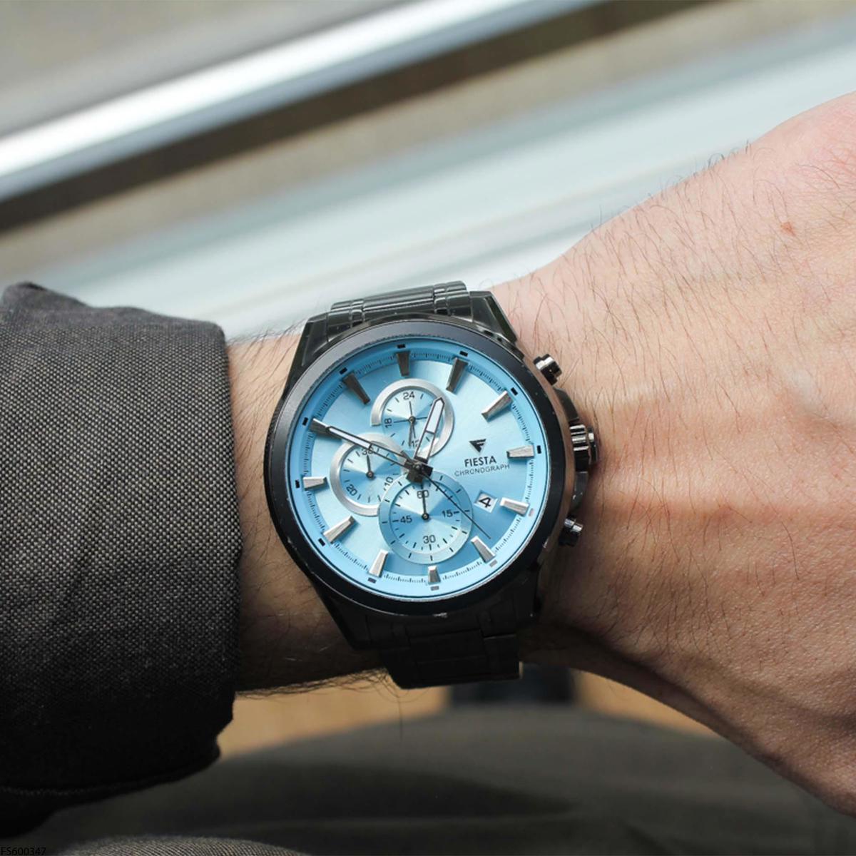 Fiesta FS600347 Takvimli 44 mm Çelik Kordon Analog Erkek Kol Saati