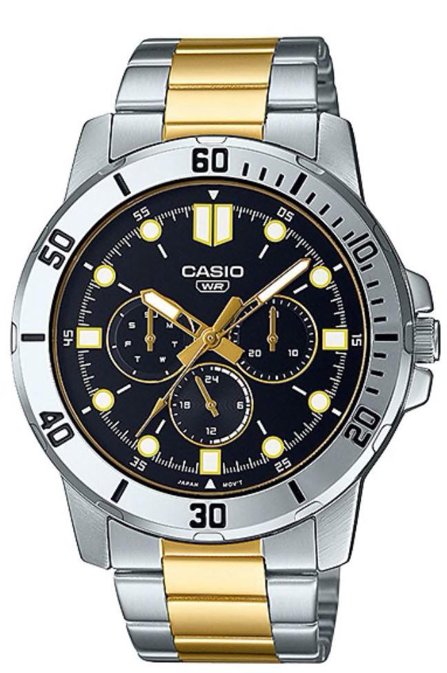 Casio MTP-VD300SG-1E Takvimli Altın-Çelik Kordon Analog Kol Saati