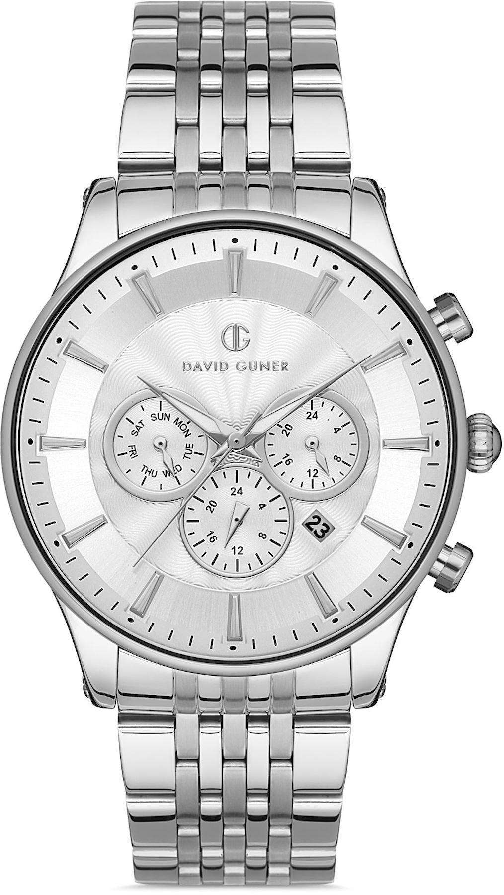 David Guner DG-8196GA-A1 Takvimli 42 mm Çelik Kordon Analog Kol Saati