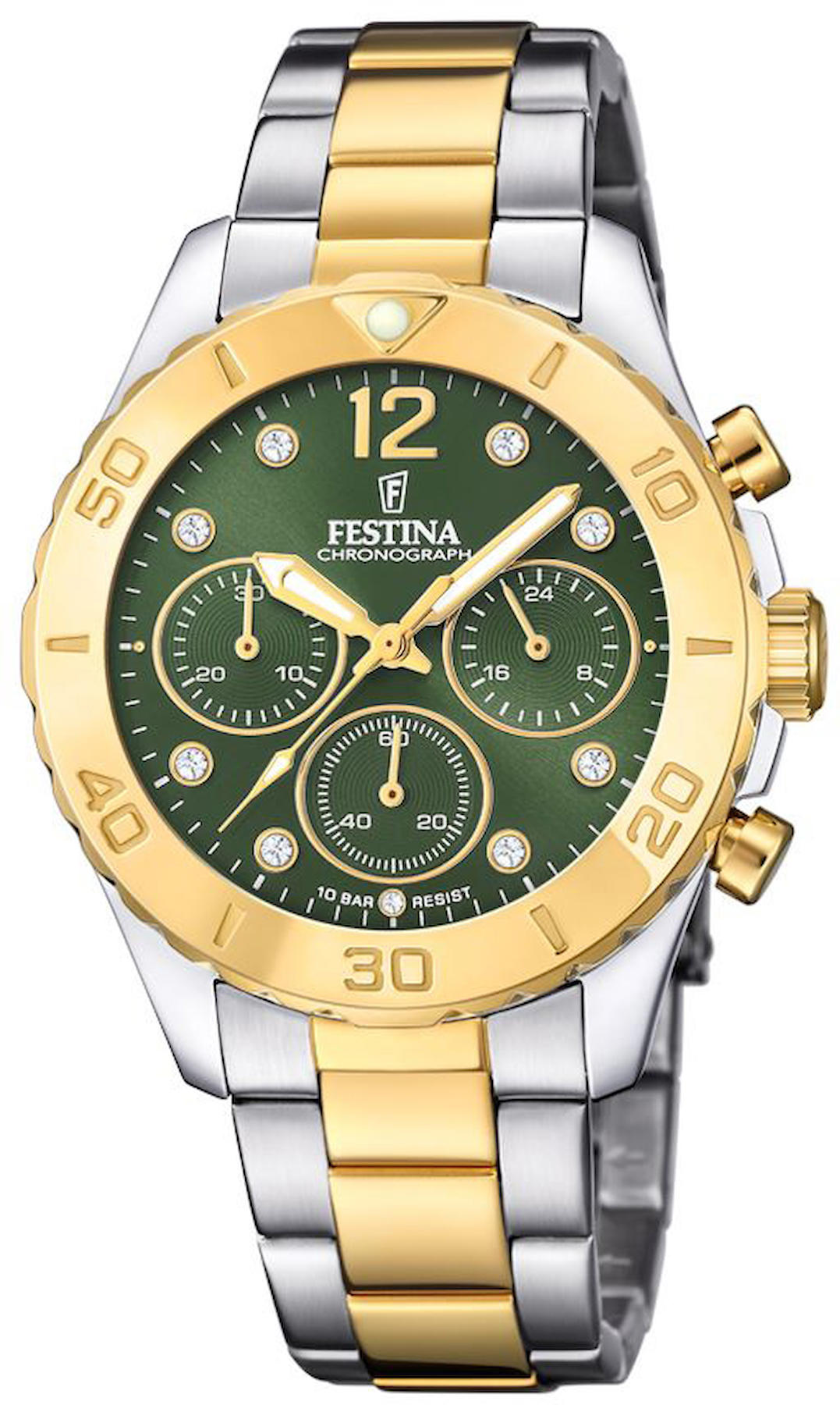 Festina F20604-2 Takvimli 39 mm Altın-Çelik Kordon Analog Kol Saati