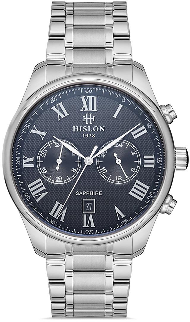 Hislon DT113S-04SS Pusulalı Takvimli 44 mm Çelik Kordon Analog Erkek Kol Saati